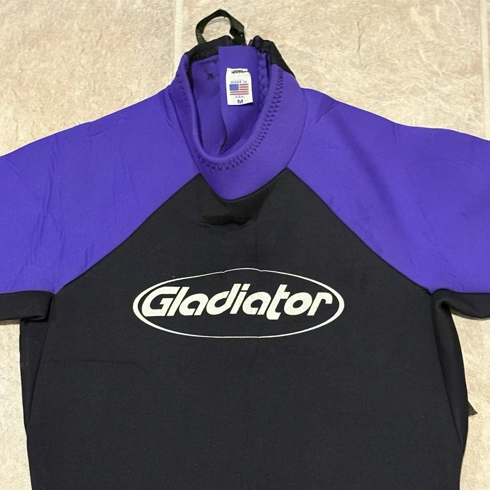 Gladiator Wetsuit Adult Medium Black Purple Shorty Spring Suit Neoprene USA Made